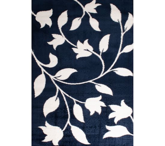 Tapis Tissé Intérieur Oslo Feuille 120 X 160 Cm Bleu