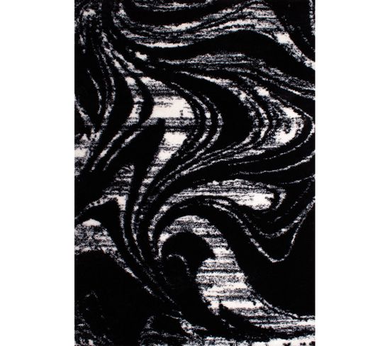 Tapis Tissé Intérieur Oslo Abstrait 160 X 230 Cm Noir