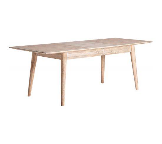 Table Extensible Scandinave En Mindi Blanc/marron