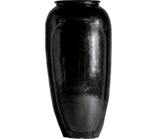 Vase Oriental Noir En Céramique Élégant