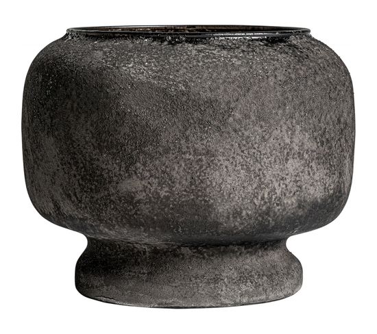 Vase Contemporain Blaj Noir Vieilli En Verre