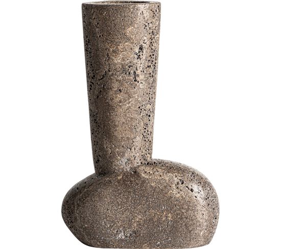 Vase Ander Contemporain En Travertin Beige