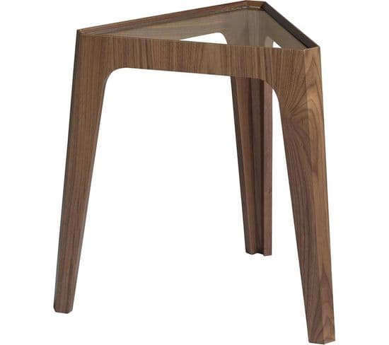 Table D'angle Design En Verre Et Noyer Angel Cerda