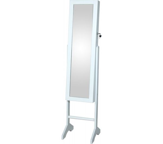 Miroir Blanc Élégant Avec Espace De Rangement Discret