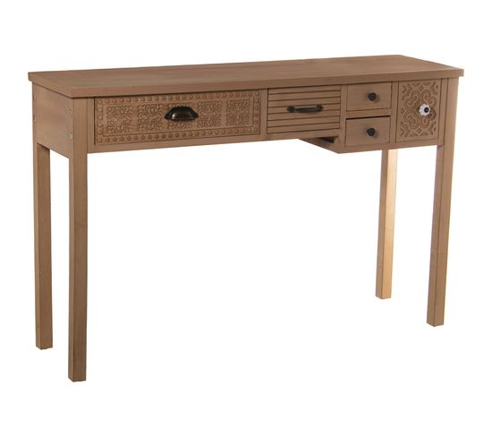 Console Élégante En Bois Avec Tiroirs Pour Entrée