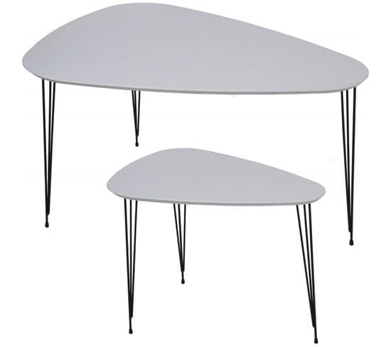 Table D'appoint Design Bicolore Bois Et Métal