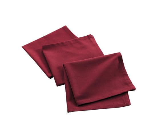 3 Serviettes De Table Coton Recycle Grand Mistral Bordeaux