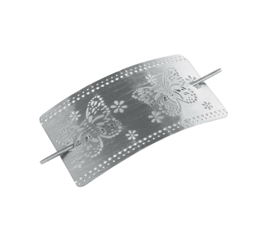 Embrasse Bicolore Papillon Gris Argent