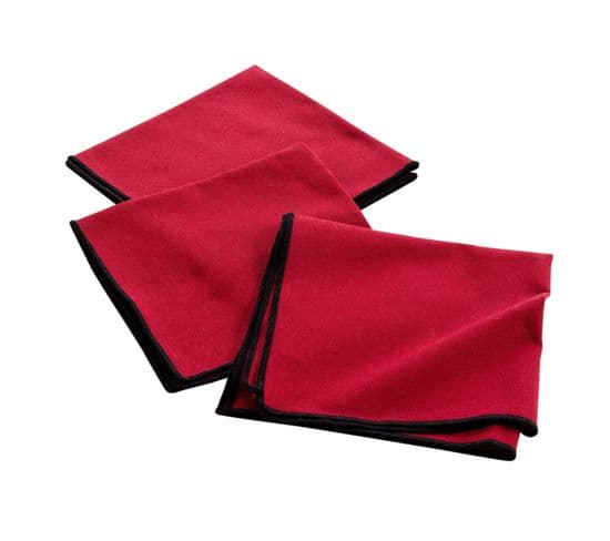3 Serviettes De Table Coton Recycle 40 X 40 Cm Mistralines Rouge