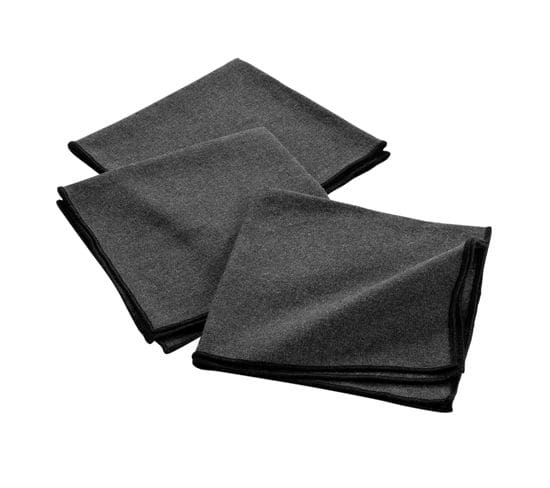 3 Serviettes De Table Coton Recycle 40 X 40 Cm Mistralines Anthracite