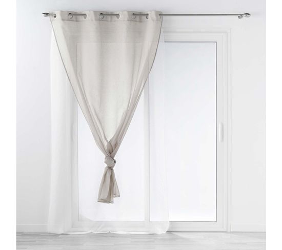 Rideau Voile Double Sable 140 X 240 Cm Duettos Gris