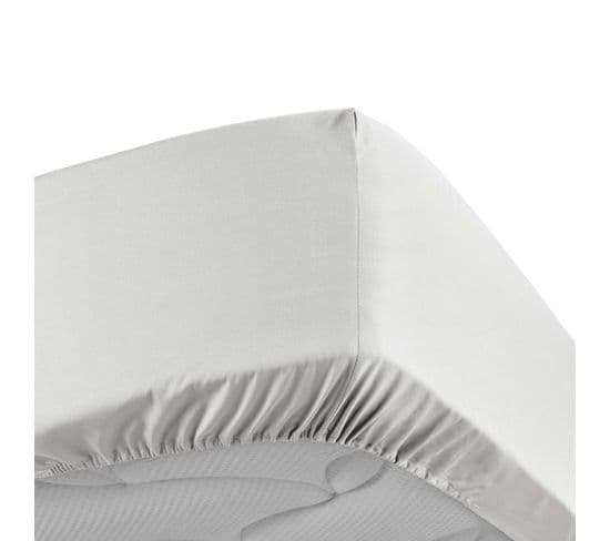 Drap Housse 90 X 190 Cm Percale De Coton Blanc