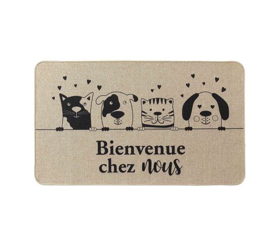 Tapis D'entree 45 X 75 Cm Bienvenue Chez Nous