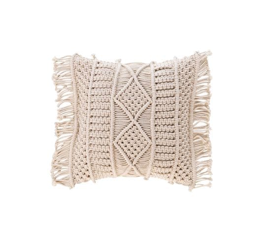 Coussin Dehoussable Coton 40 X 40 Cm Macrame