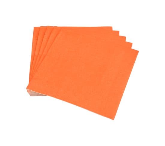 Lot De 20 Serviettes En Papier 33 X 33 Cm Tendance Uni Terracotta