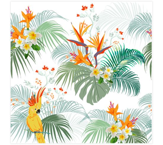 Lot De 20 Serviettes En Papier 33 X 33 Cm Oiseau Tropical