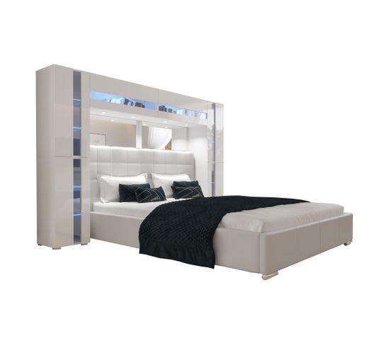 Tête De Lit Avec Rangement Armoire - Pont De Lit Panama 14/hg/w/2-1a Blanc/blanc Brillant