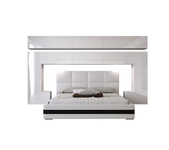 Tête De Lit Avec Rangement Armoire - Pont De Lit Panama 5/hg/w/2-1a Blanc/blanc Brillant