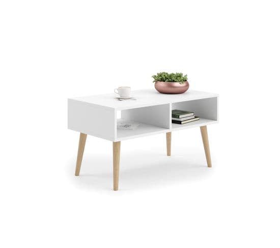 Table Basse Scandinave Slimy - Blanc