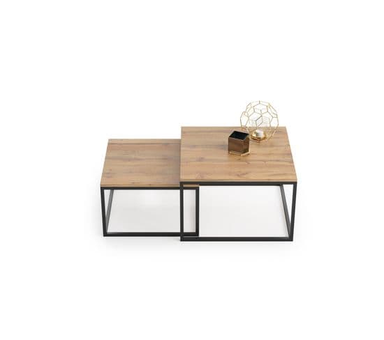 Duo De Table Basse Au Style Industriel Twidy - Chêne