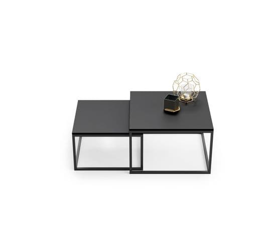 Duo De Table Basse Au Style Industriel Twidy - Noir