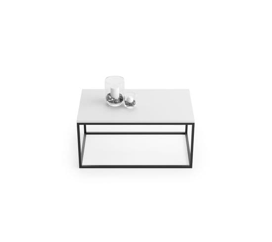 Table Basse Au Style Industriel Sona - Blanc