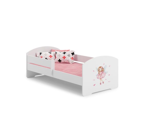 Lit Enfant Fille Lou - Fée Rose - 140 Cm X 70 Cm