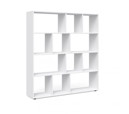 Etagère Bibliothèque  12 Compartiments Blanc  131,6 X 143 X 29 Cm (lxhxp)