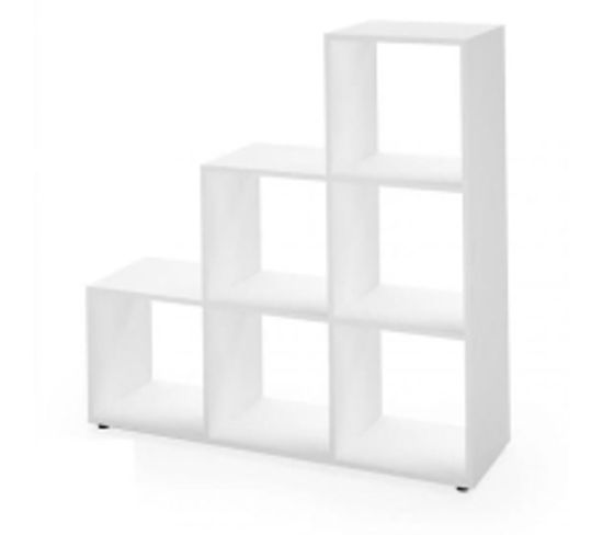 Etagère Escalier  6 Compartiments Blanc (lxhxp): 104,5 X 107,5 X 29 Cm