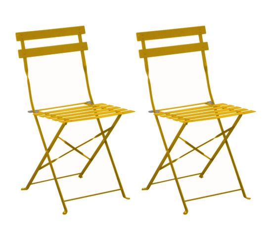 Chaises Pliantes En Acier Cuba (lot De 2) Miel