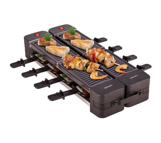 Appareils A Raclettes Reliables - 1200w - 8 Personnes - 4 Plaque De Grill - Etf2114