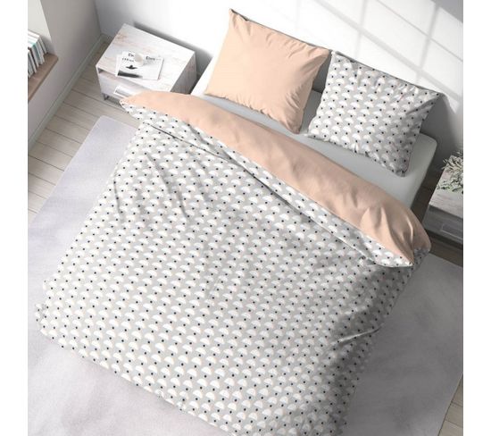 Housse De Couette 220x240 Cm + 2 Taies D'oreiller 63x63 Cm Microfibre Lobe