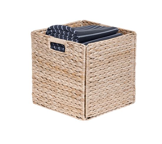 Panier De Rangement Pliable En Jonc De Mer 31x31x31cm