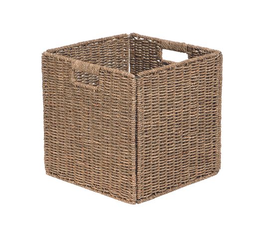 Panier De Rangement Pliable En Jonc De Mer 31x31x31cm