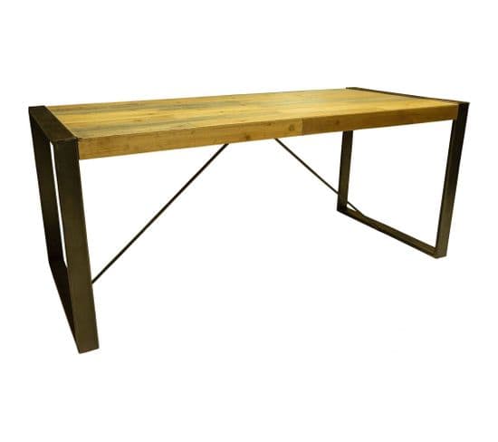 Table Industrielle  En Fer Et Bois 180 X 80 X 76 Cm