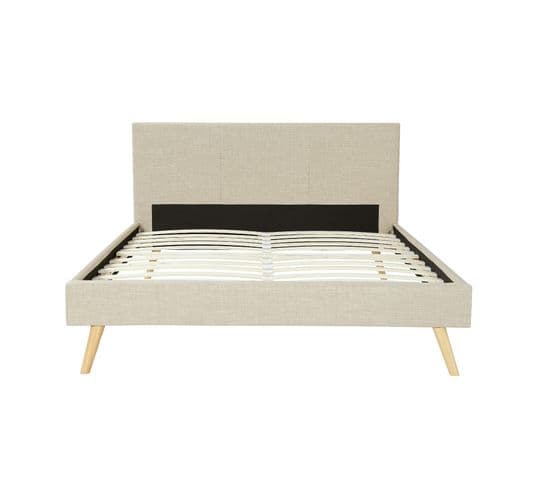 Cadre De Lit Lodi Avec Sommier À Lattes -  Beige, Largeur - 140 Cm