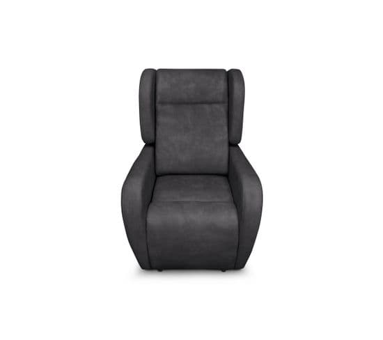 Fauteuil De Relaxation Lise Électrique Et Releveur En Tissu Imitation Cuir - Gris Foncé