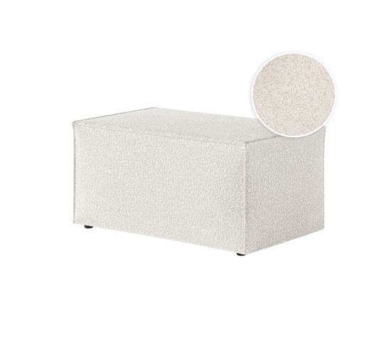 Clarisse - Pouf En Tissu Bouclette - Blanc