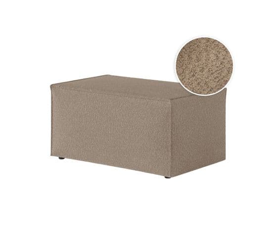 Clarisse - Pouf En Tissu Bouclette - Taupe