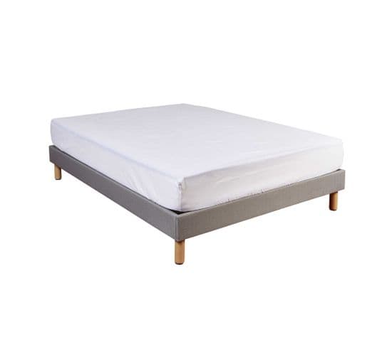 Protège Matelas Coton Imperméable Bonnet 27 Blanc 130x200