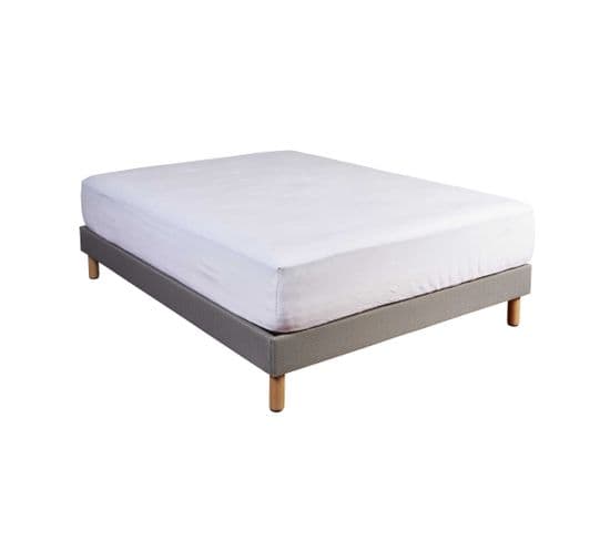 Protège Matelas Coton Molleton Bonnet 40 Blanc 160x210