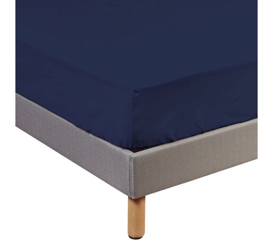 Drap Housse Coton Bonnet 27 Made In France Bleu Marine 90x200