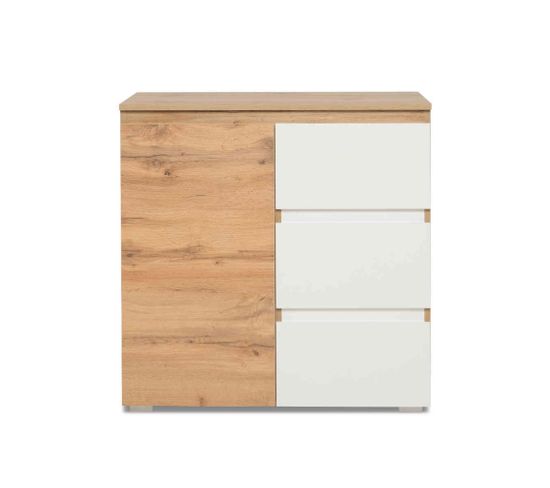 Commode 1 Porte 3 Tiroirs Naturel