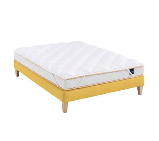 Surmatelas Ouate 600g S25 Soutien Ferme 130x190 - 2 Personnes - Accueil Confortable