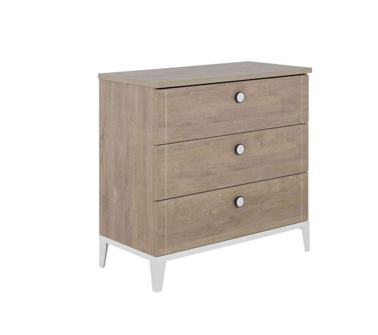 Commode 3 Tiroirs Naturel