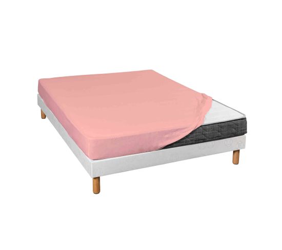 Drap Housse Coton Jersey Bonnet 30 Cm Rose 90x190