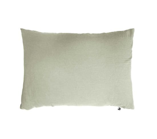 Taie D'oreiller Double Gaze De Coton Vert 50x70 Cm