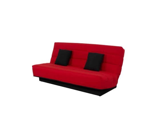 Banquette Clic-clac, Housse Et 2 Coussins Rouge 120x190