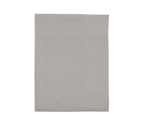 Drap Plat Coton Made In France Gris 180x290