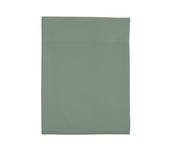 Drap Plat Coton Made In France Vert 180x290